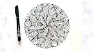 Zentangle Paradox Pattern in Circle