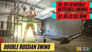 Double Russian Kettlebell Swing WORKOUT | 30-20-10 #crossfitwod