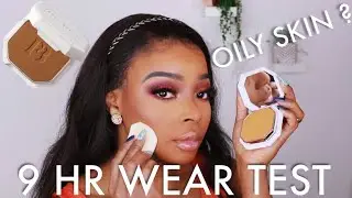 NEW FENTY BEAUTY POWDER FOUNDATION REVIEW & 9 HR WEAR TEST