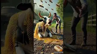Cow attacked by a bee | rescue team's mission successful | 😭 #short #shorts