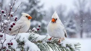 Snowy Birds Singing with Calm Piano - Gentle Music for Boost Your Mood, Calm Your Soul ❄️