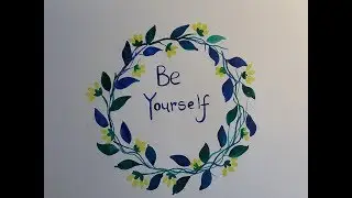 How To Paint Green & Blue leaves Wreath | Watercolor