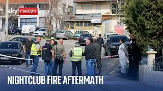 Aftermath of North Macedonia nightclub fire which killed 59 people