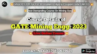 GATE Mining 2023 Live online course by Mining Gyan|| Faculty members for gate mining online coaching