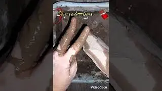 #Mud cake cocoa crumbling in water + dipping.🍫😋 #satisfying #SeveralAsmr #Asmrmud #cement #crumbling