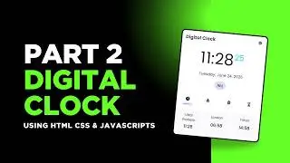 Digital Clock with AM/PM & Date – HTML CSS JS Tutorial for Beginners