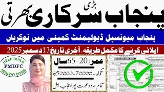 PMDFC Jobs 2025 | Punjab Municipal Development Fund Company New Vacancies | Apply Online | Govt Jobs