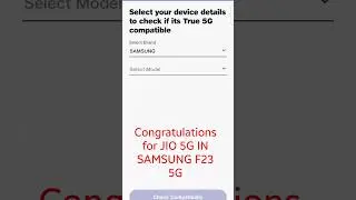 Working JIO True 5G Welcome Offer Activation Samsung F23 5G #samsunggalaxy #jio #airtel