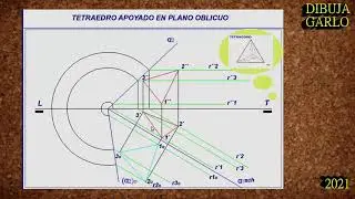 DIBUJA GARLO TETRAEDRO APOYADO EN PLANO OBLICUO