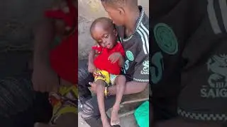 Hard life of african Orphans. Good Samaritans in Uganda helping disabled children