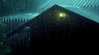 Rain Sounds on a Tin Roof for Sleeping Faster - Sound of Heavy Rainstorm & Thunder on Roof At Night