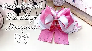 Maxilazo Georgina🎀 lazos media cola moños con listón de 5 cm
