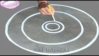 Made by eart colour a Big beautiful /easy rounde rangoli