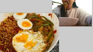 Naga girl cooking Spicy korean chicken flavour noodles||spicy noddles || mukbang  