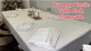 Stylish, Easy, & Mess Free Pureegg Disposable Plastic Table Cloth | Sizzle Shimmer | Amazon products
