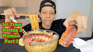 SPICY LOBSTER TAILS + GIANT SHRIMP SEAFOOD BOIL MUKBANG!