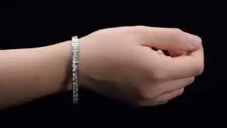 Stainless Steel Princess Cut Tennis Bracelet - Official HotBuckles.com