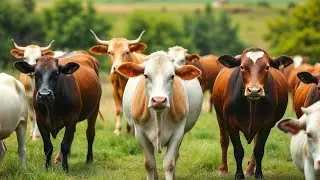 Relaxing Cow Video 🐄 | Peaceful Cows Grazing with Soothing Music | Calming Nature Sounds #cow