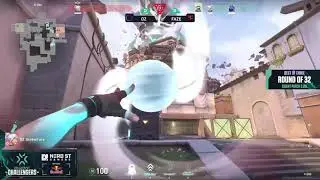 Dark Zero Screwface 1v3 clutch in VCT vs Faze Clan