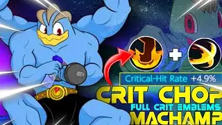 ONE SHOT CRIT CHOP MACHAMP IS INSANELY STRONG WITH THIS FULL CRIT EMBLEM BUILD | POKEMON UNITE