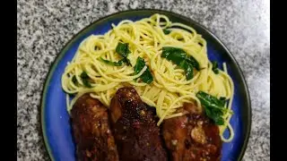 CENAS EGOISTAS 13: FIDEOS CON MOLLEJA, LIMA Y ESPINACA.