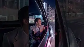 Made w/ AI - Car ride down a night lit city #ai #creative