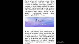 Riyadh air launches employment first overseas aviation training scholarships program 