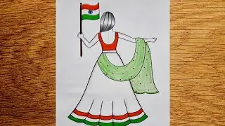 Republic Drawing with pencil sketch for beginners | how to draw 26 January | Easy Draw 