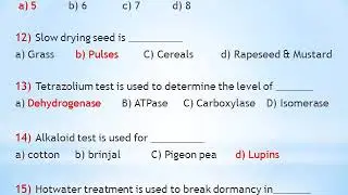 SEED TECH MCQ FOR AO/AFO/JRF