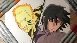 Drawing NARUTO & SASUKE from BORUTO - Speed Drawing