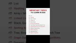 Important topic to learn in dsa #dsa #datastructures #algorithm