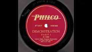 Philco Radio Demonstration Circa 1930s