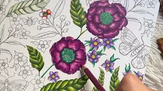 Tutorial | How to color a flower 🌺 | Rooms of wonder | Johanna Basford | prismacolor 
