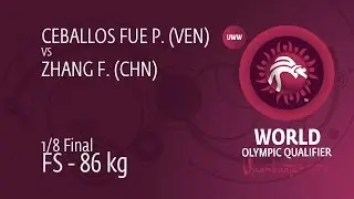 1/8 FS - 86 kg: P. CEBALLOS FUE (VEN) df. F. ZHANG (CHN) by TF, 13-2