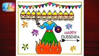 How To Draw Ravan Step By Step| Easy Ravan Drawing| Dussehra Drawing| Ravan Drawing