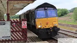 66427 diesel-electric freight engine at Hellifield in the Yorkshire Dales