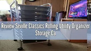 Review Seville Classics Rolling Utility Organizer Storage Cart, for Home Office, School, Classroom,