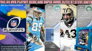 GLITCHED MASTER SET! FREE 95 OVR PLAYOFF HERO, SUPER BOWL ELITE! NFL PLAYOFFS! 97 MASTER STEVE SMITH