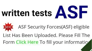 Asf jobs written tests eligible / lists by ITS