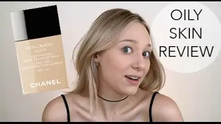 OILY SKIN! CHANEL VITALUMIÉRE AQUA FOUNDATION REVIEW & DEMO