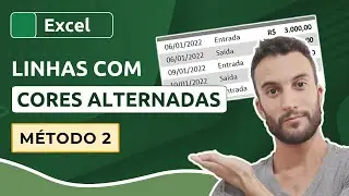 Como formatar LINHAS com CORES ALTERNADAS no Excel (MÉTODO 2 – Usando LIN e MOD)
