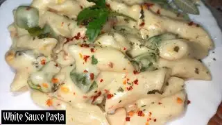 Pasta in white sauce | White sauce pasta recipe| Creamy cheesy pasta | The Taste of lucknow