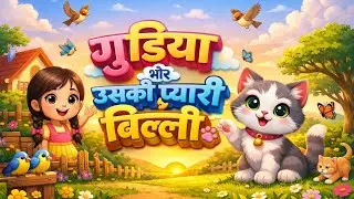 गुड़िया और उसकी प्यारी बिल्ली || The doll and her beloved cat || meow meow|| hindi cartoon!
