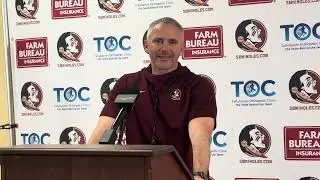 Mike Norvell on spring practice No. 5, prep for scrimmage, Amaree Williams INT, groups standing out