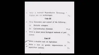 Bsc.zoology hons.|Applied Zoology Question Paper/Sample paper|University Exams|#du#delhiUniversity