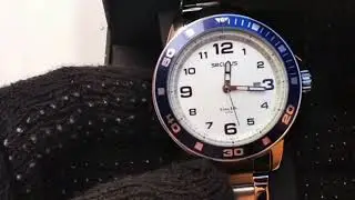 Rel&oacute;gio Seculus Masculino Prata Original Rel&oacute;gio bisel azul