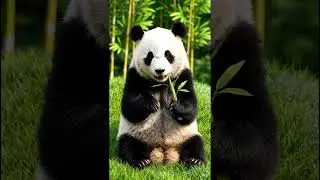 #panda#baby#bamboo#grass#eating#food