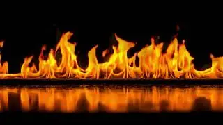 Calm Fire Line with Reflection | Minimalist Fireplace for Meditation and Peace