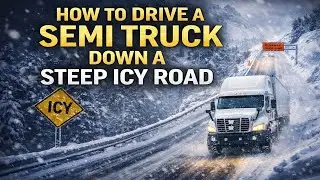 How to Drive a Semi Truck Down a Steep Icy Road | Winter Trucking Survival Guide