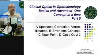 Clinical Optics || Part 5-A || Spectacle Correction, vertex distance, error lens, near point